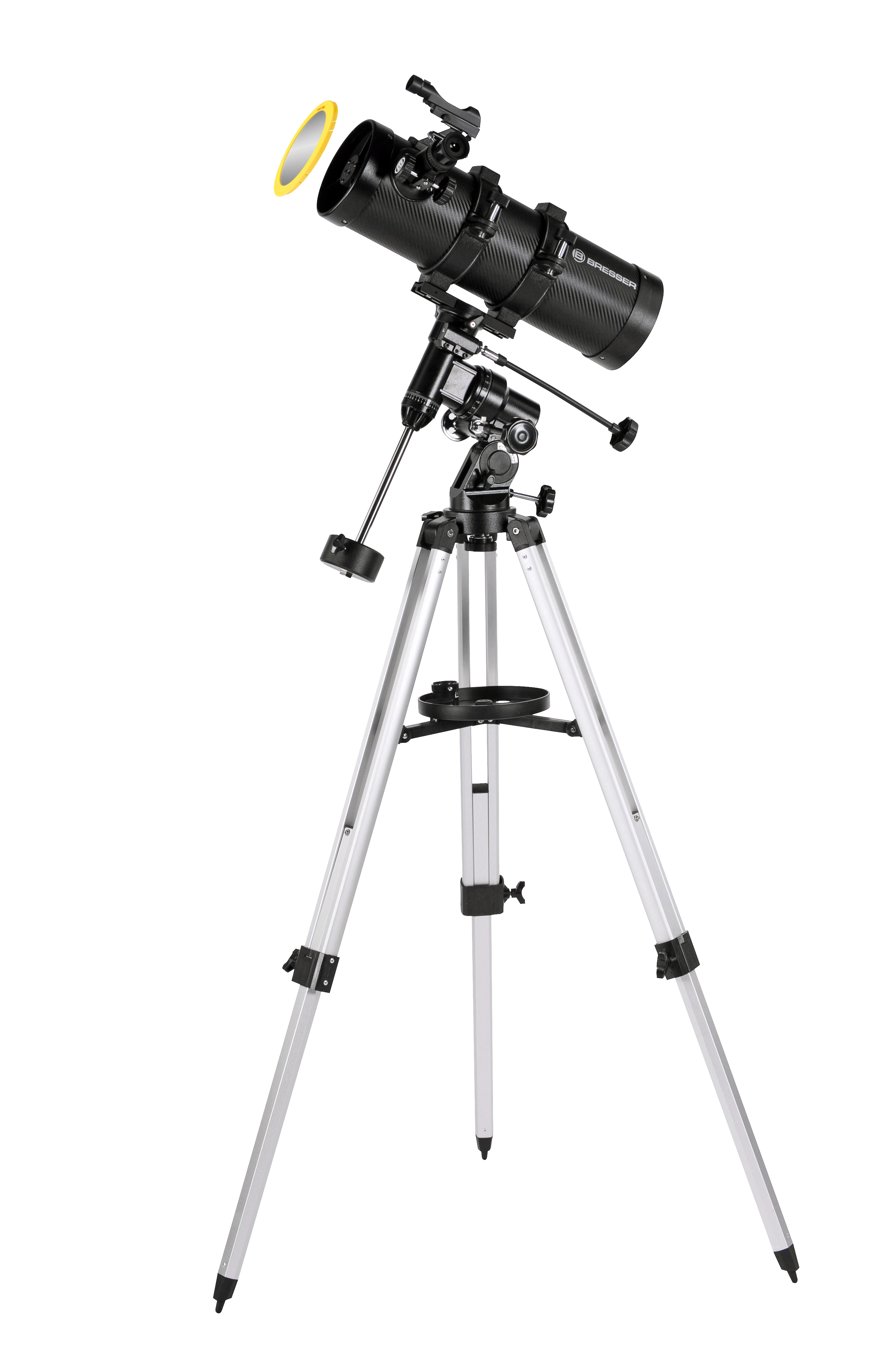 BRESSER Pluto 114/500 EQ3 Reflektör Teleskop - Akıllı Telefon Adaptörlü ve Güneş Filtreli
